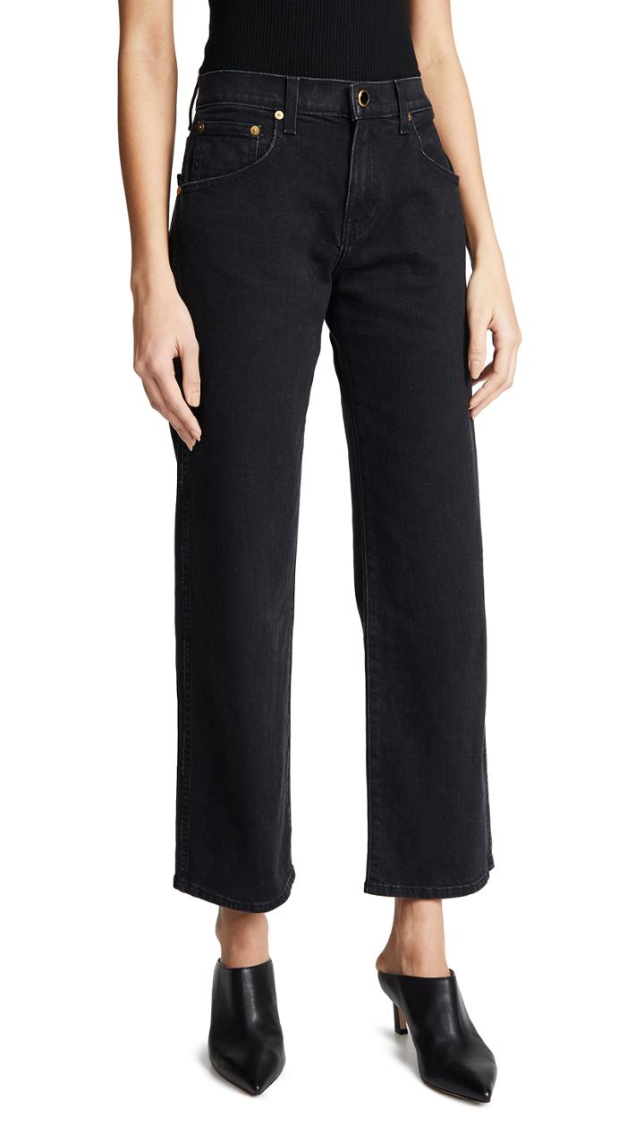 Khaite Wendell Cropped Wide Leg Jeans