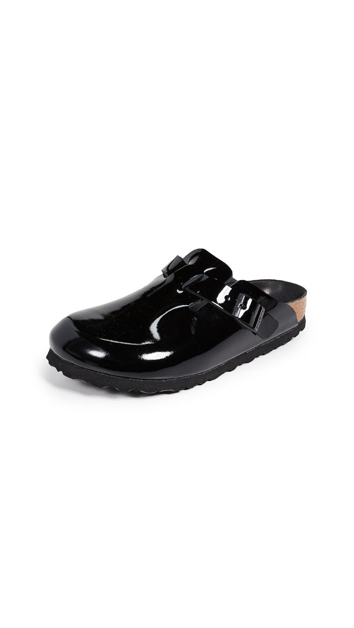 Birkenstock Boston Black Patent Clogs