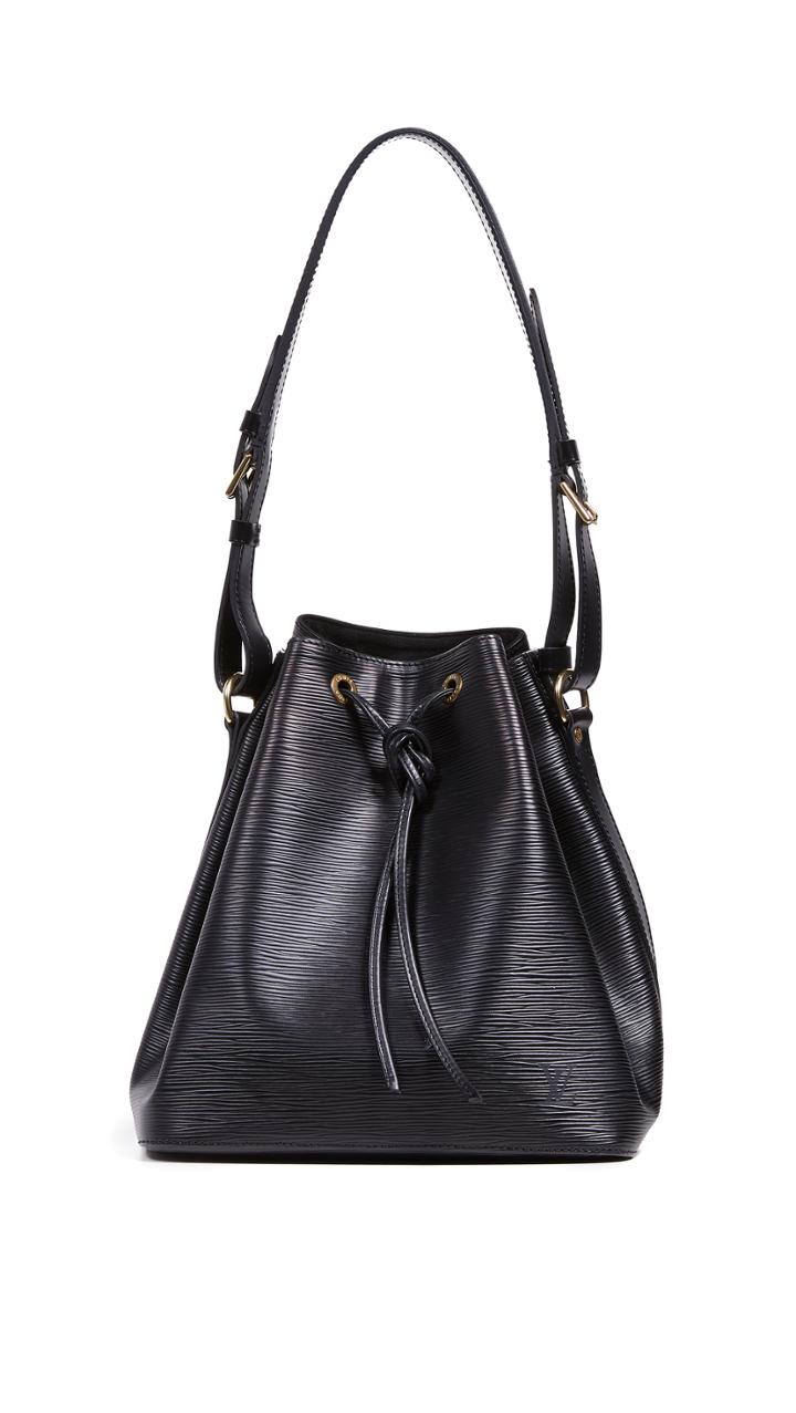 What Goes Around Comes Around Louis Vuitton Black Epi Noe Petite Bag