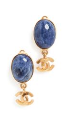 What Goes Around Comes Around Chanel Blue And Gold Dangler Earrings