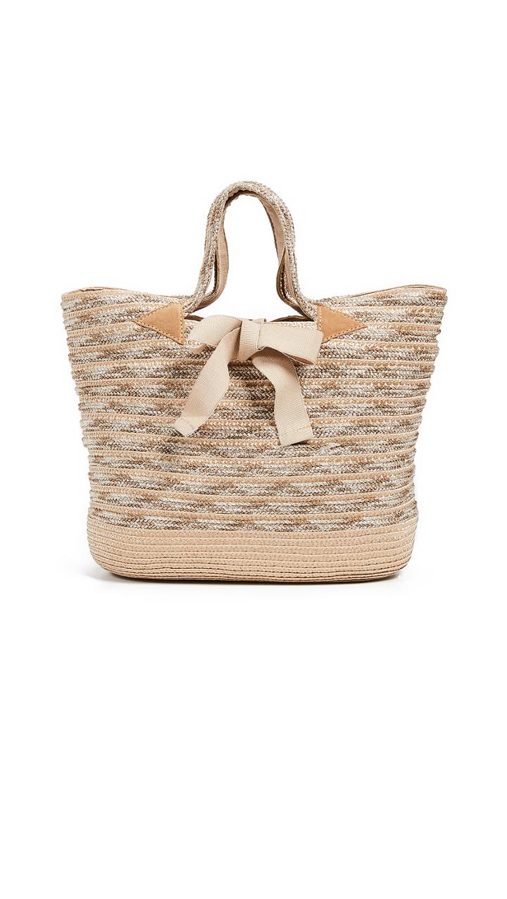Caterina Bertini Metallic Woven Tote