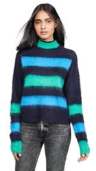Proenza Schouler Pswl Long Sleeve Brushed Stripe Sweater