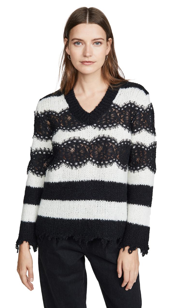 Philosophy Di Lorenzo Serafini Striped V Neck Sweater