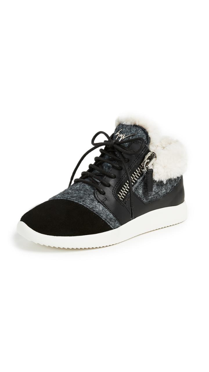 Giuseppe Zanotti Faux Fur Lined Sneakers
