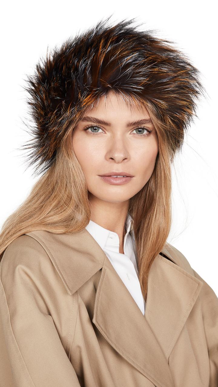 Adrienne Landau Knit Silver Fox Headband