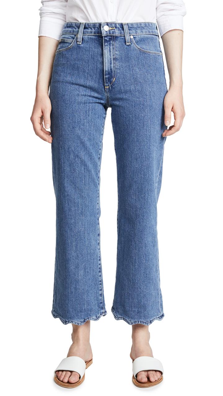 Joe S Jeans Cropped Flares With Wavy Hem