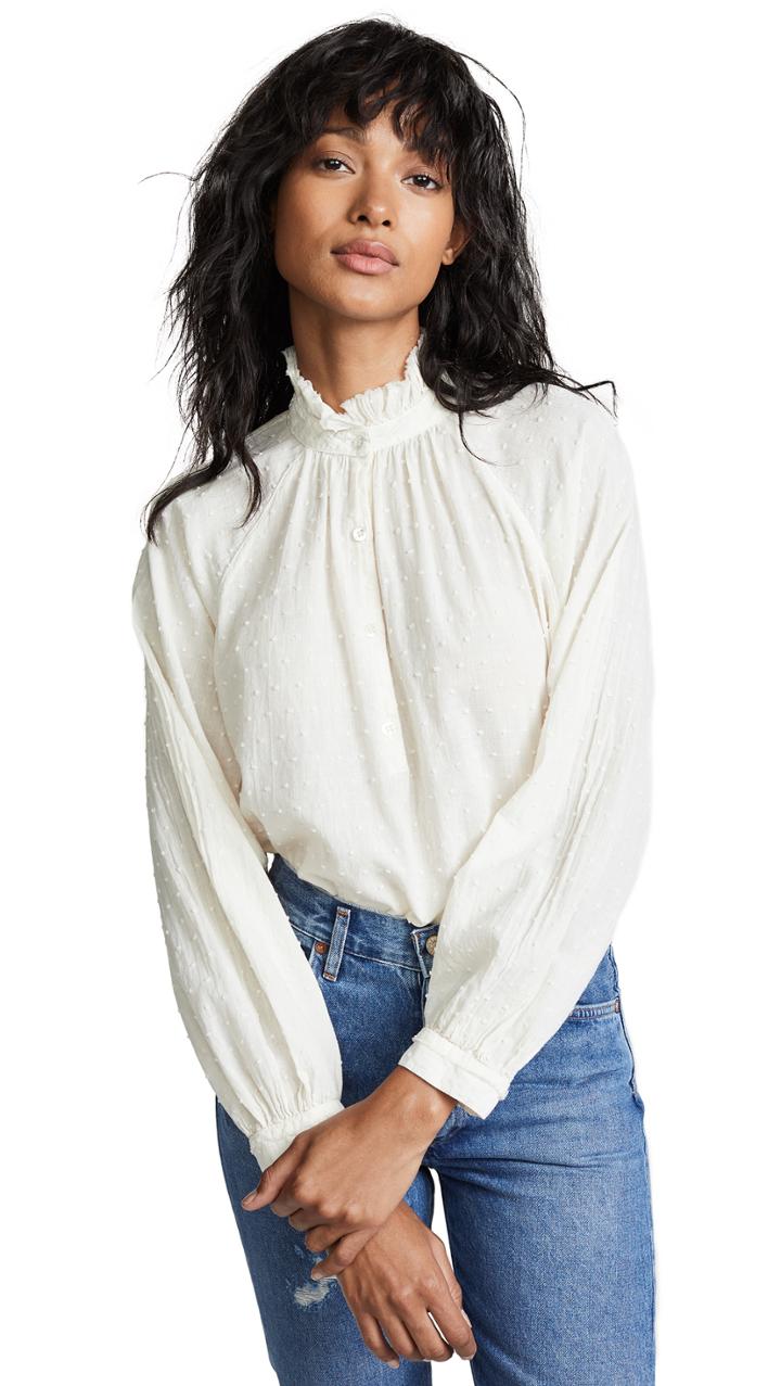 Raquel Allegra Ruffle Collar Blouse