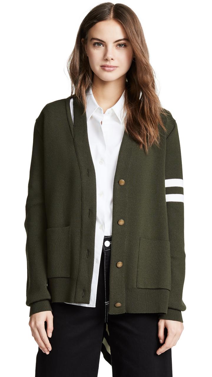 Monse Striped Cape Back Cardigan