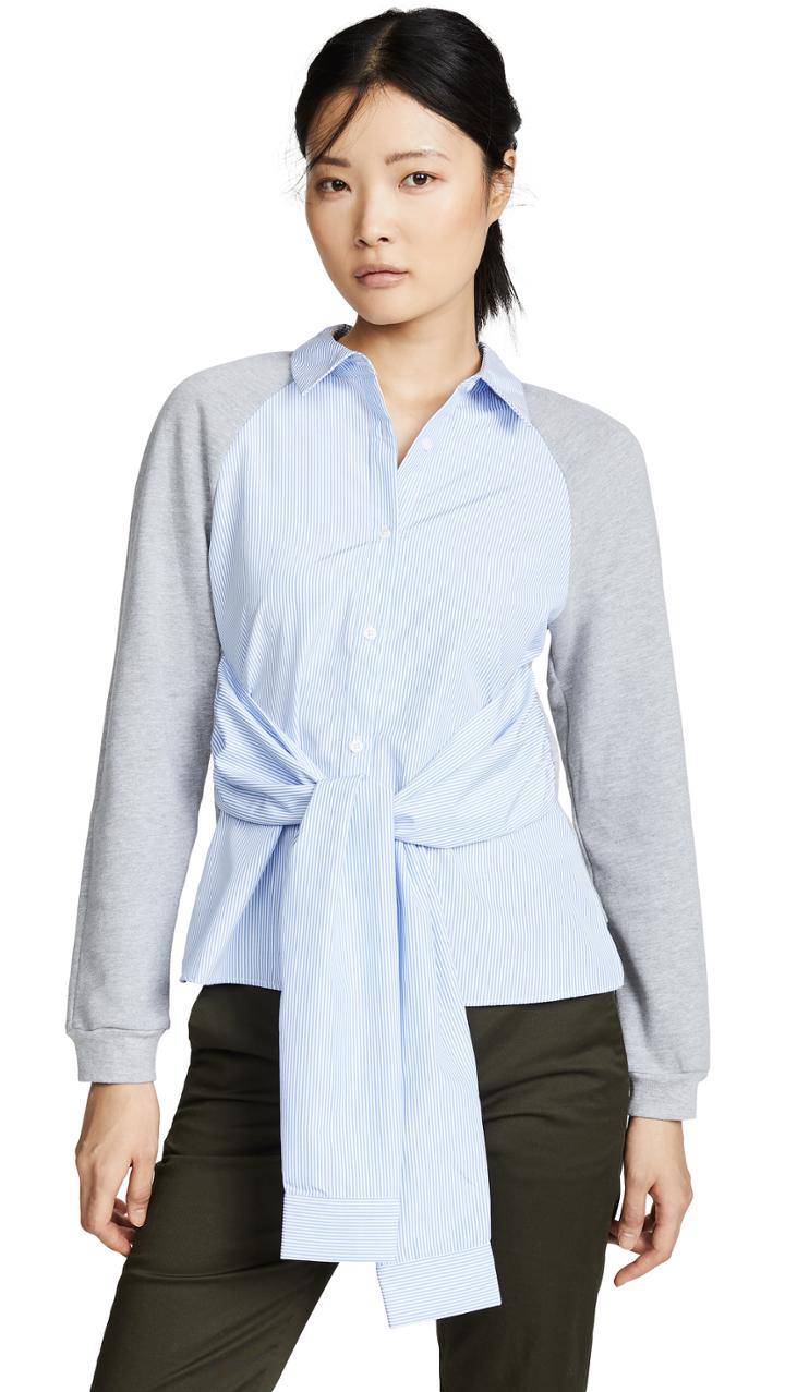 English Factory Combo Stripe Button Down