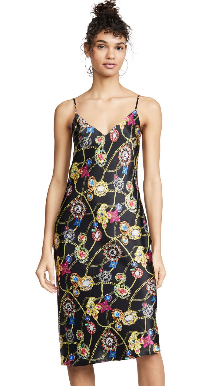 L Agence Jodie V Neck Slip Dress