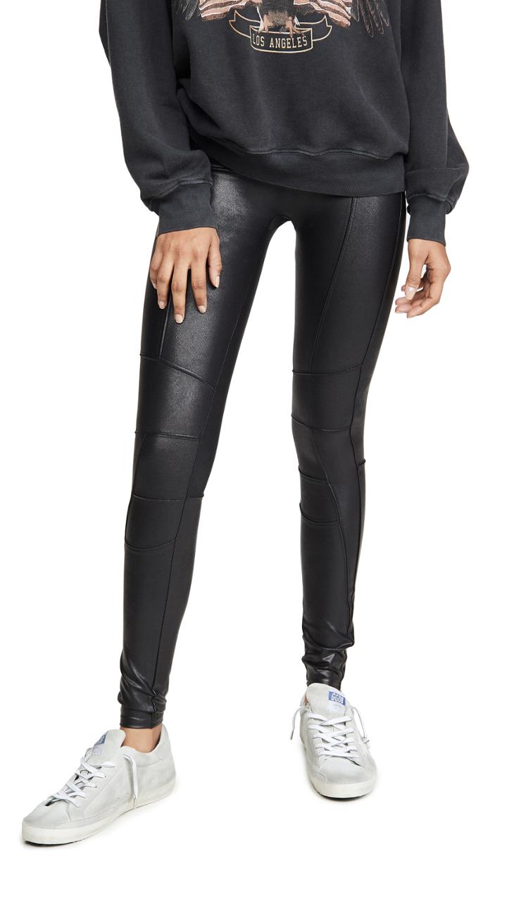 Spanx Zip Detail Faux Leather Leggings