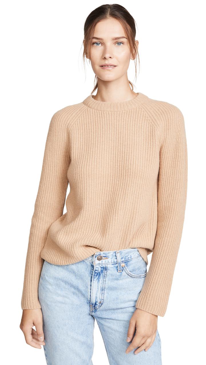 Vince Cashmere Shaker Rib Pullover