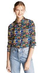 Alice Olivia Keith Haring Willa Polka Dot Top
