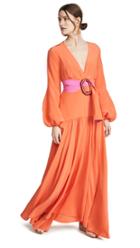 Silvia Tcherassi Felicity Belted Deep V Dress