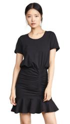 Veronica Beard Jean Pima Ruched Dress W Flounce