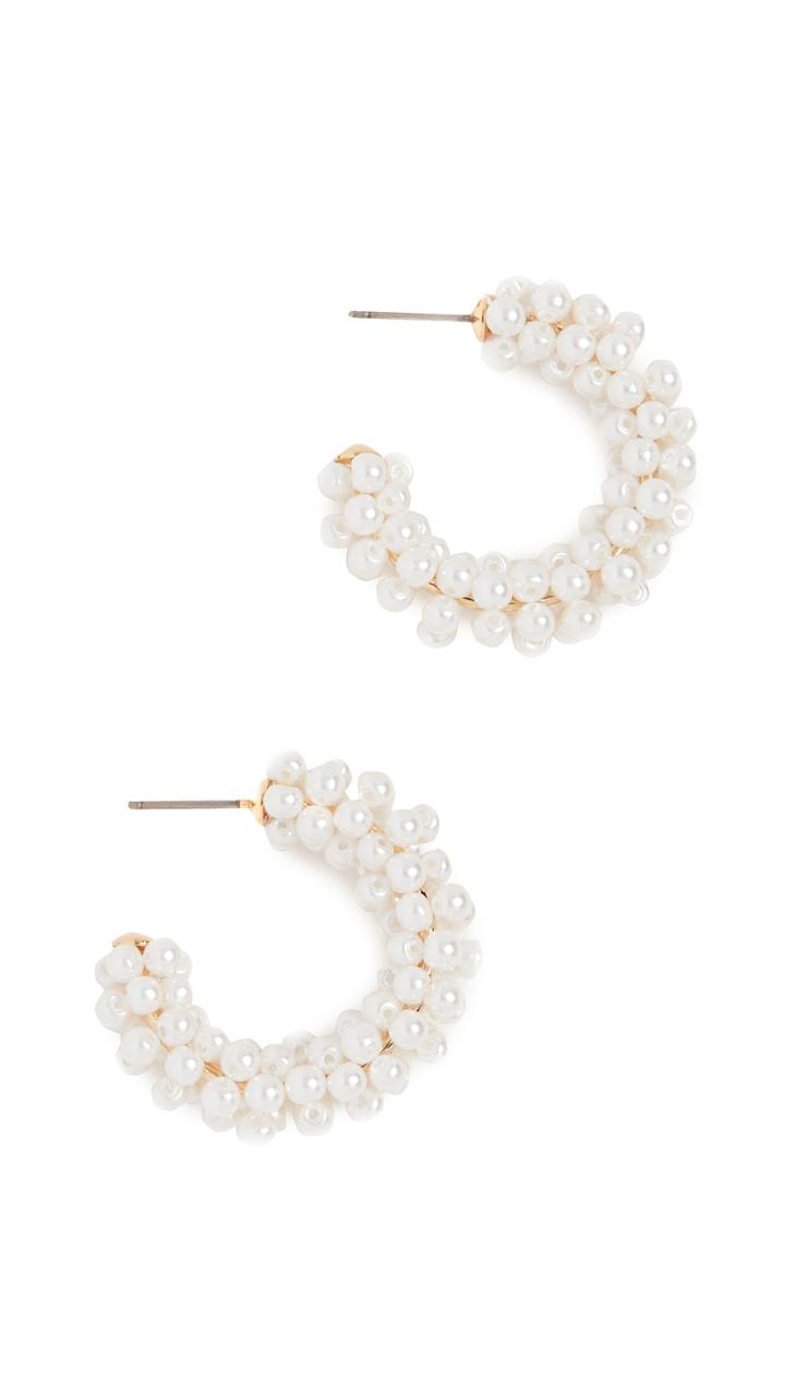Baublebar Small Pearl Beaded Hoops