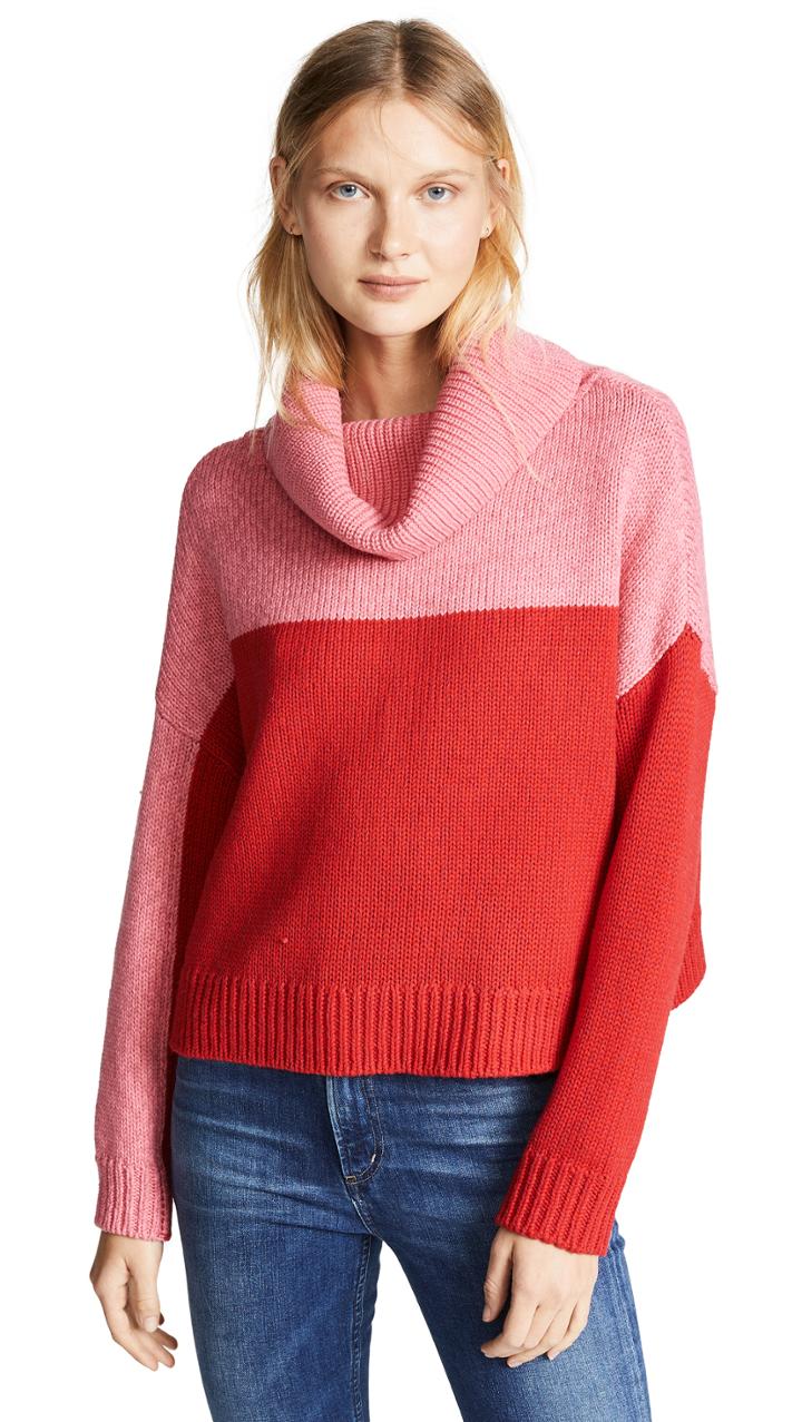 Alice Olivia Bryant Funnel Neck Boxy Pullover
