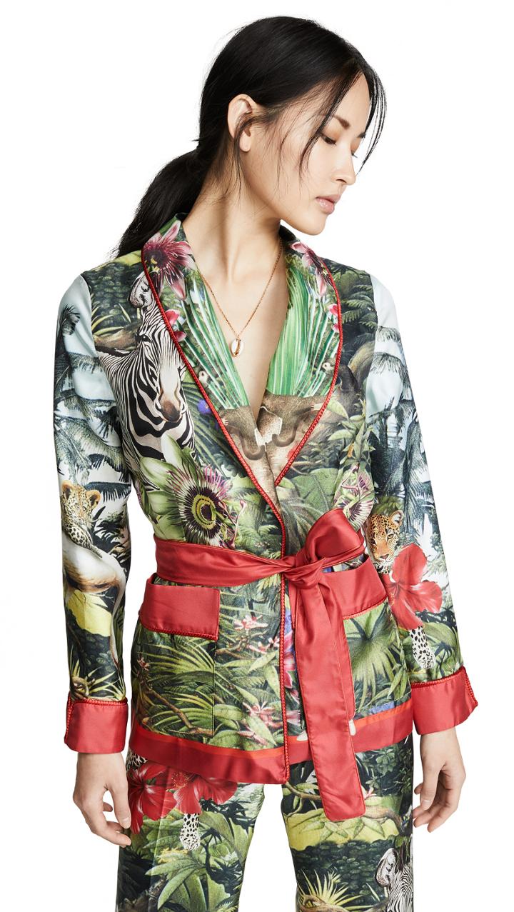F R S For Restless Sleepers Hawaiian Jungle Wrap Blazer