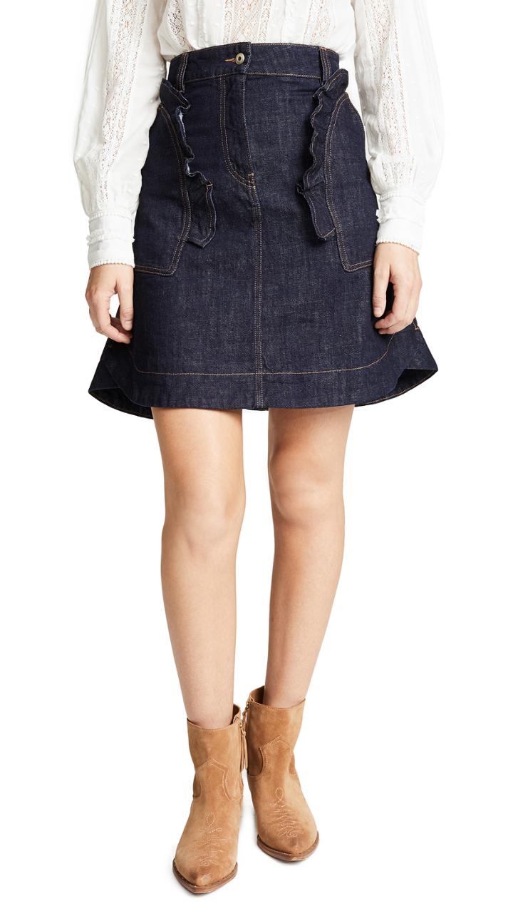 Carven Ruffle Pocket Skirt