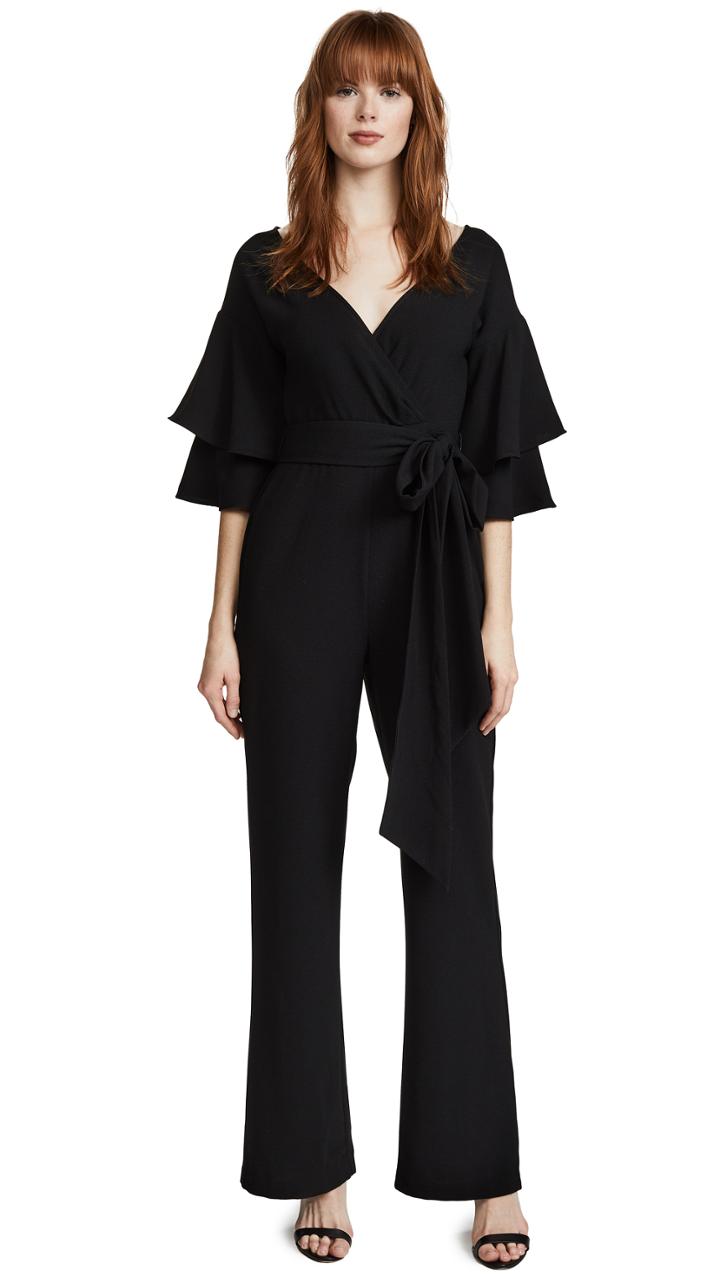 Wayf Blake Tiered Flutter Sleeve Jumpsuit