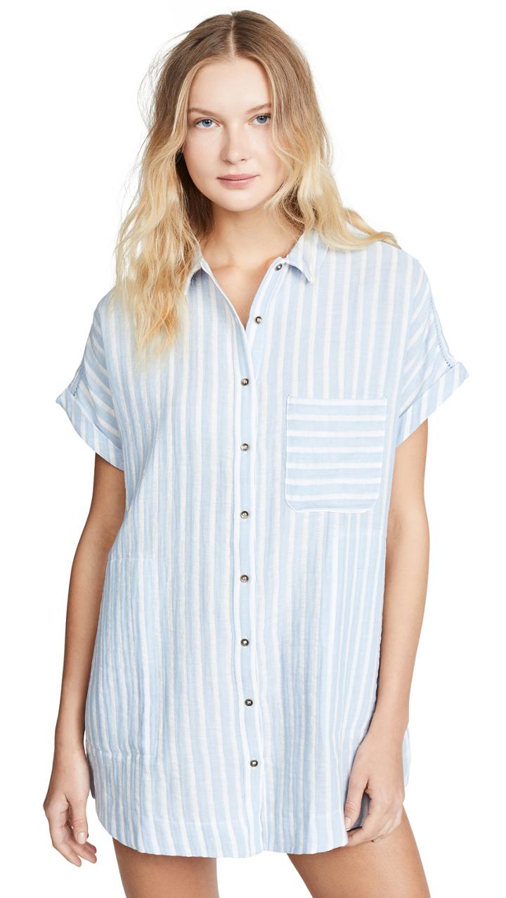 Plush Striped Linen Dress