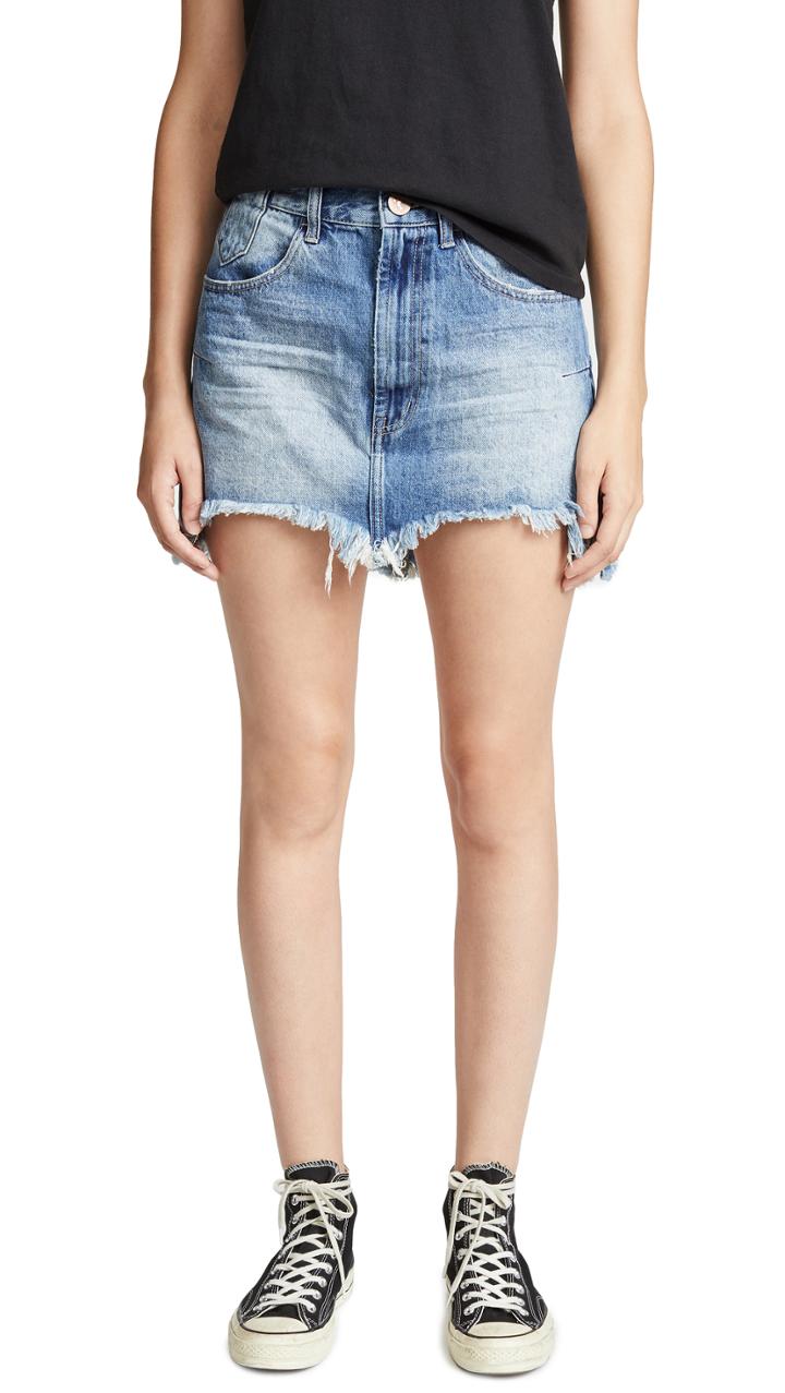 One Teaspoon Vanguard Mid Rise Relaxed Miniskirt