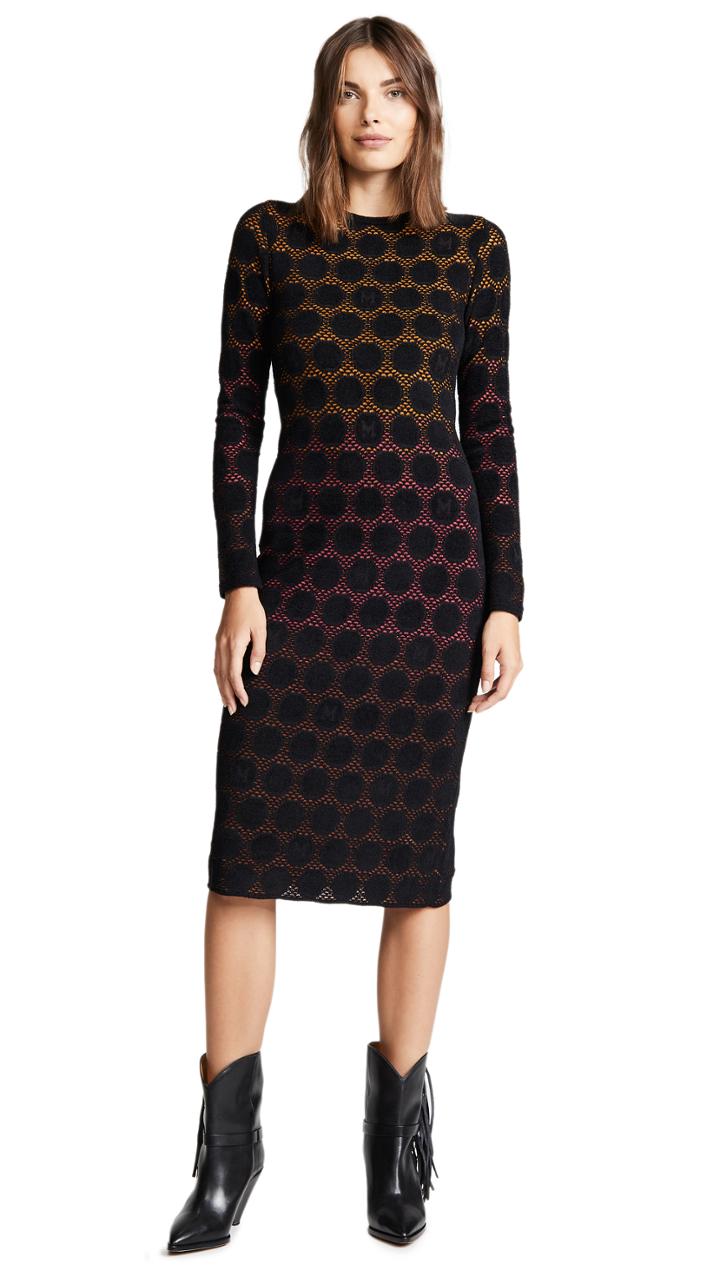 M Missoni Long Sleeve Midi Dress