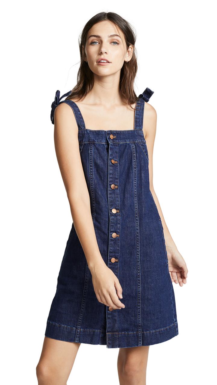 Madewell Denim Button Front Tank Dress
