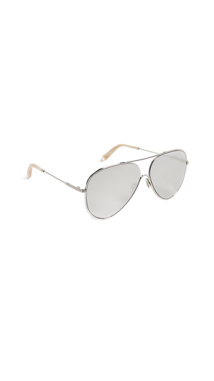 Victoria Beckham Platinum Loop Aviator Sunglasses