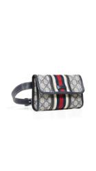 What Goes Around Comes Around Gucci Navy Coated Canvas Waist Pouch