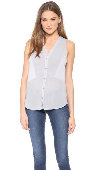 Splendid Shirting Sleeveless Blouse - Dove Grey