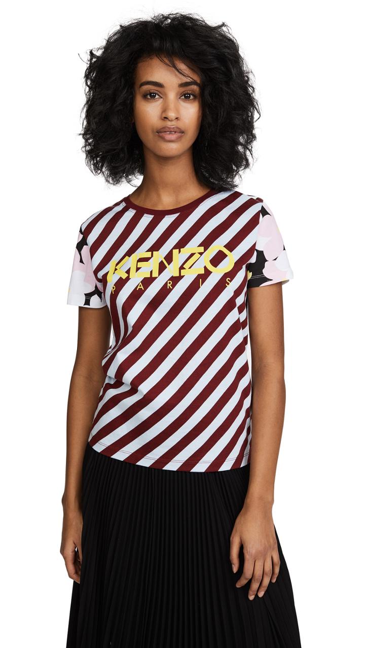 Kenzo Stripe Flowers Tee