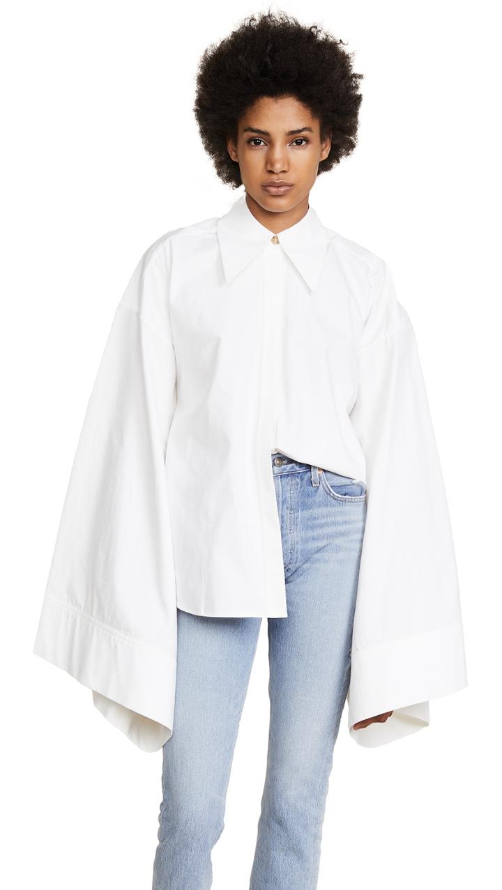 A W A K E White Kimono Sleeve Shirt