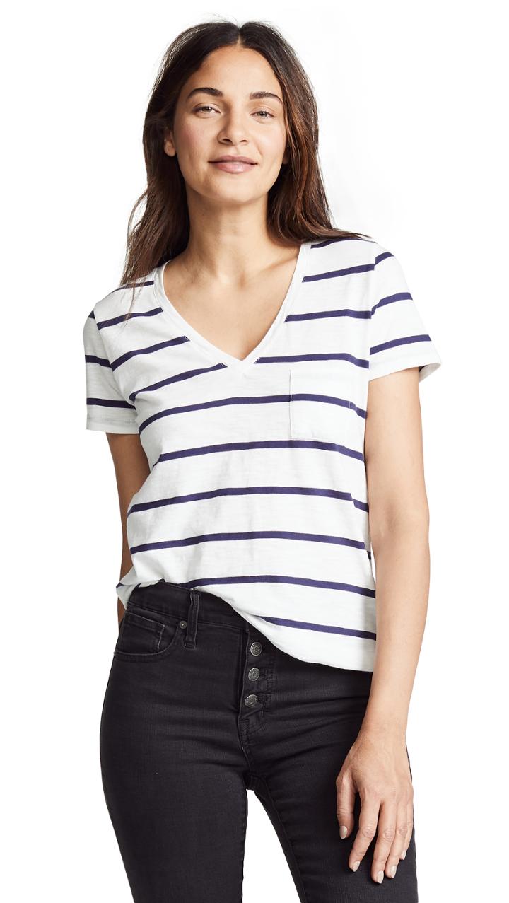 Madewell Whisper Crew Neck Striped Tee