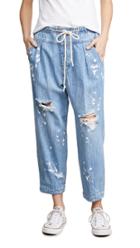 Free People Mixed Up Utility Jeans