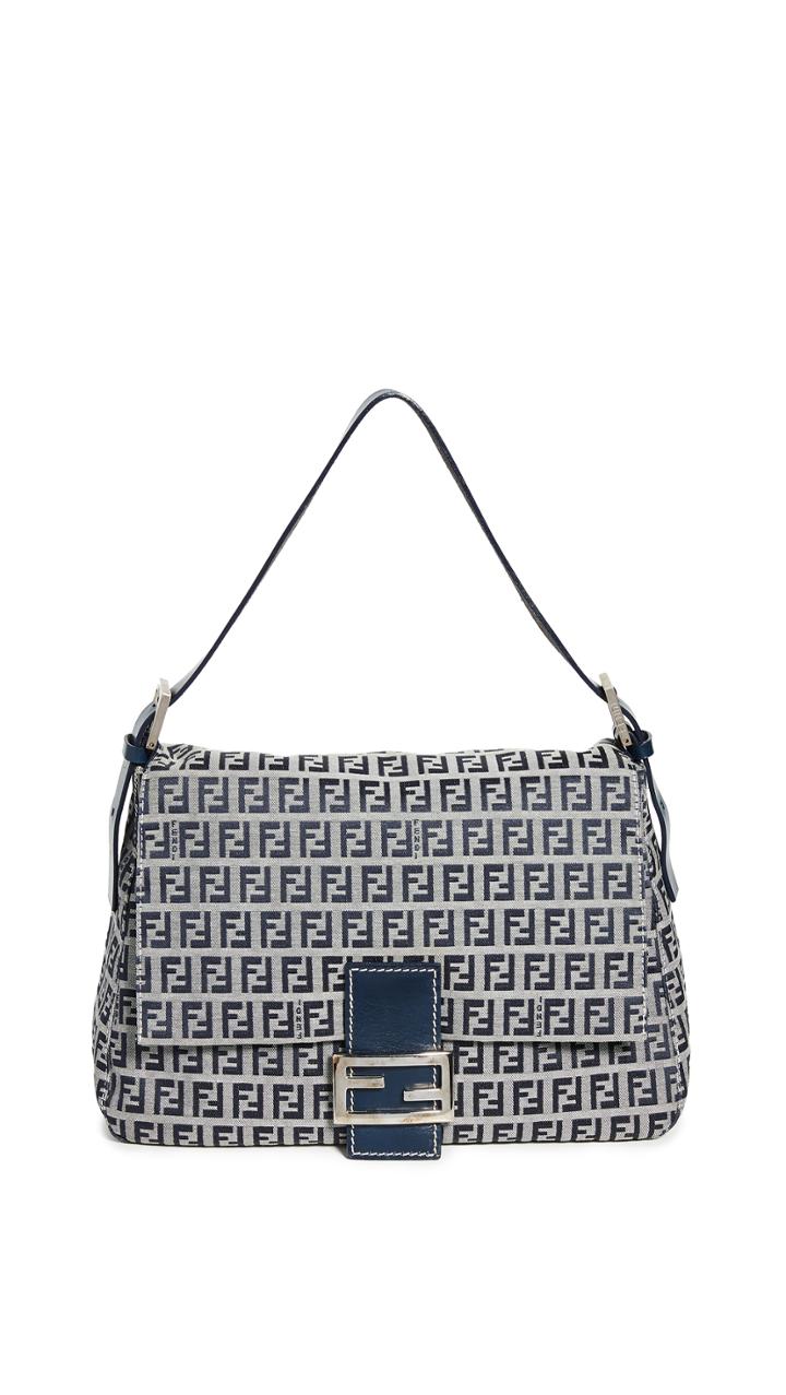 What Goes Around Comes Around Fendi Navy Zucchino Mama Bag