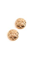 What Goes Around Comes Around Chanel Quilted Round Earrings