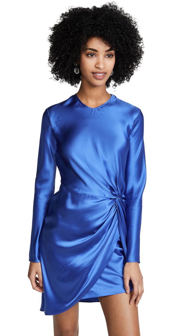 Michelle Mason Long Sleeve Twist Knot Mini Dress