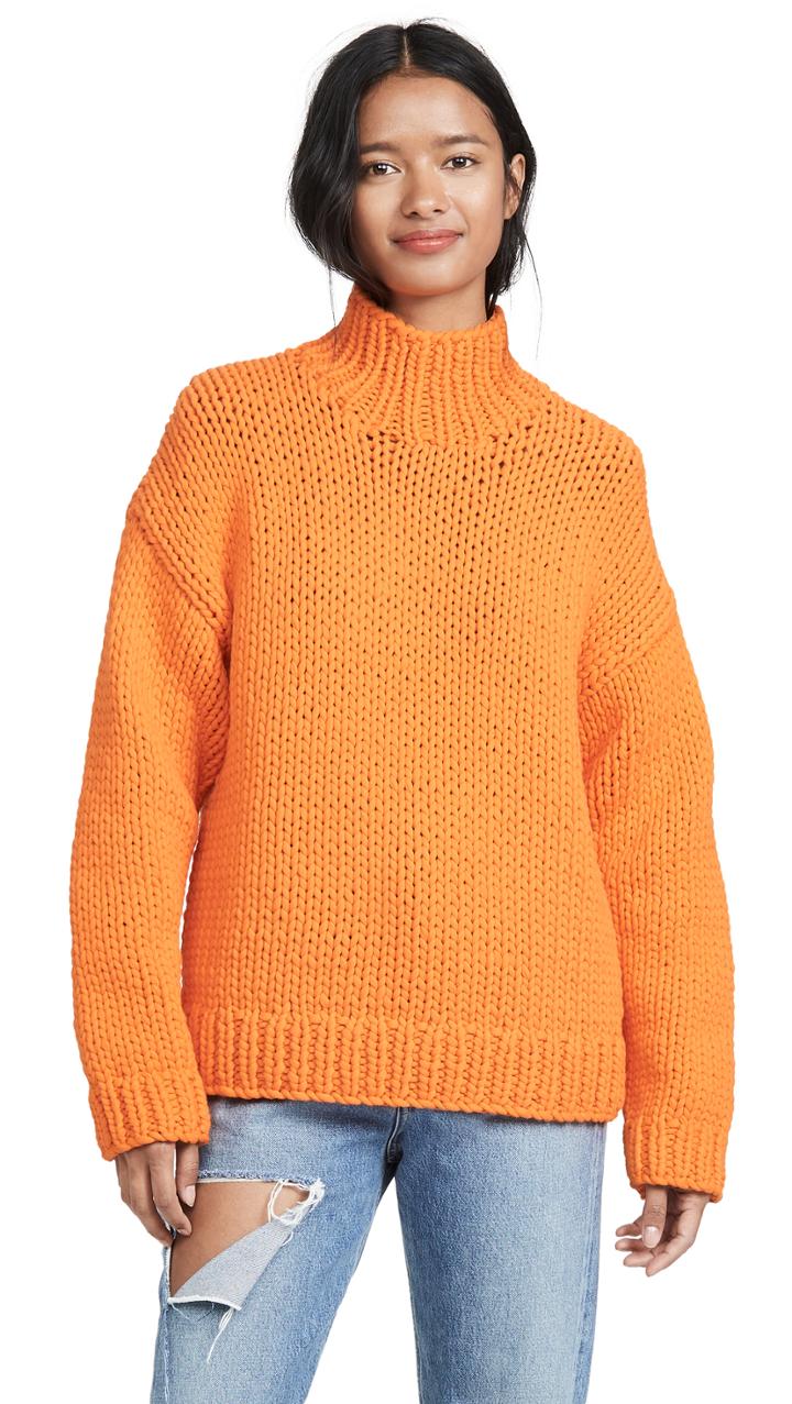 Tory Sport Oversized Chunky Hand Knit Sweater