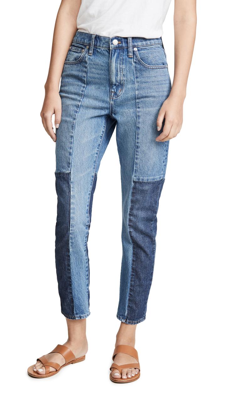 Madewell High Rise Slim Boyfriend Patching Jeans