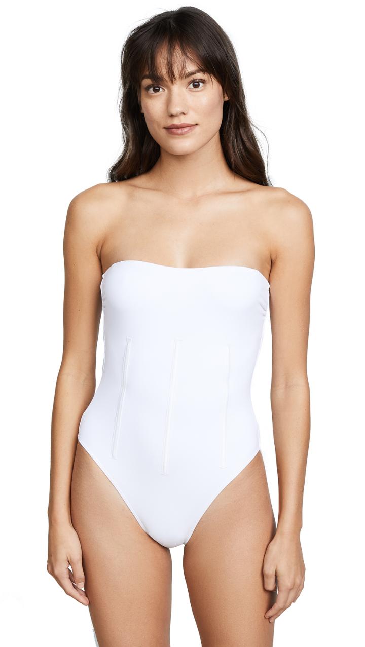 Cushnie Et Ochs Lana Strapless One Piece With Boning Detail