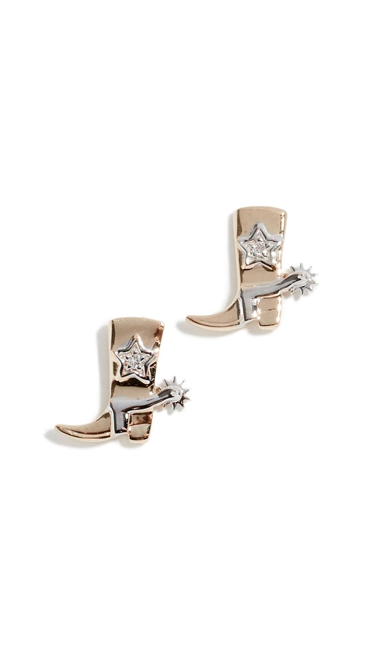 Sydney Evan 14k Cowboy Boot Stud Earrings