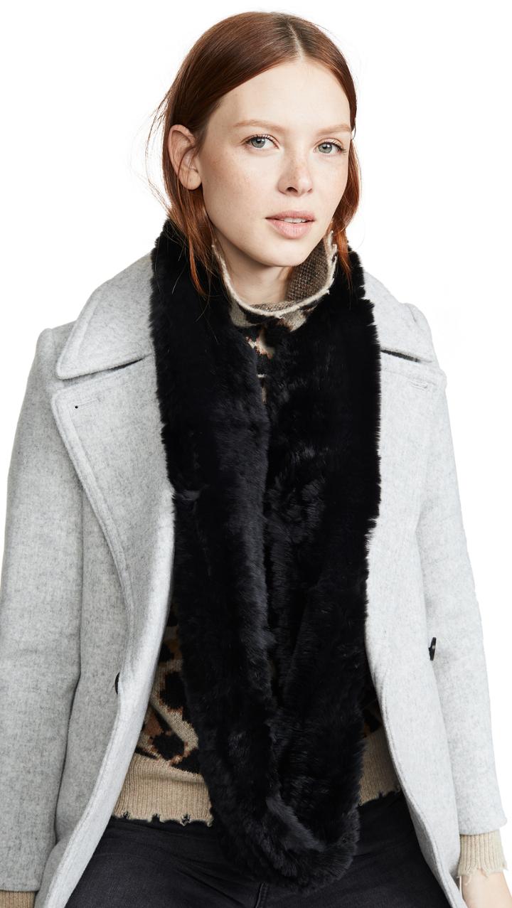 Jocelyn Solid Rex Rabbit Knitted Infinity Scarf