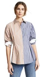 Derek Lam 10 Crosby Overlay Button Down Shirt