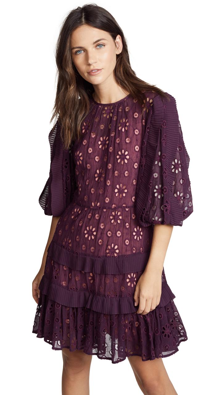 Rebecca Taylor Short Sleeve Pinwheel Dress
