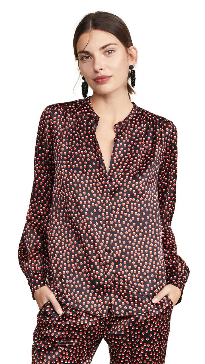 L Agence Bardot Band Collar Blouse