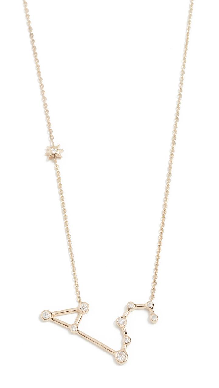 Lulu Frost 14k Gold Leo Necklace With White Diamonds