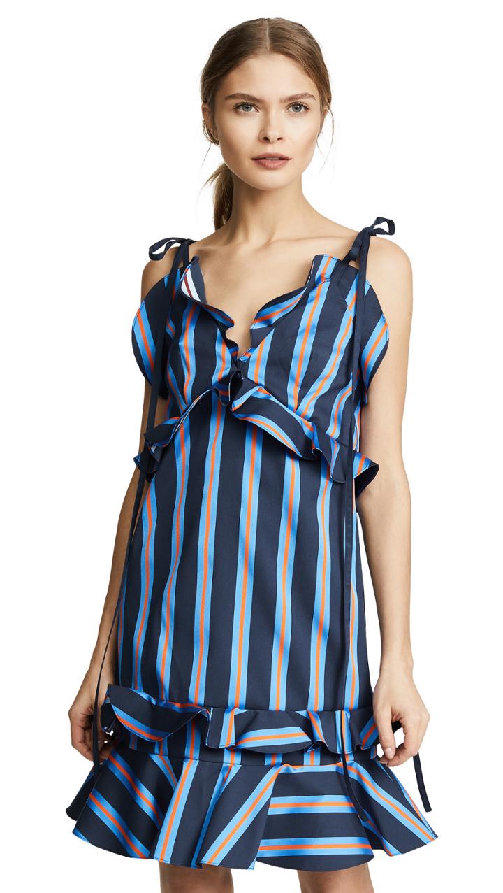 Kenzo Ruffled Mini Strapped Dress