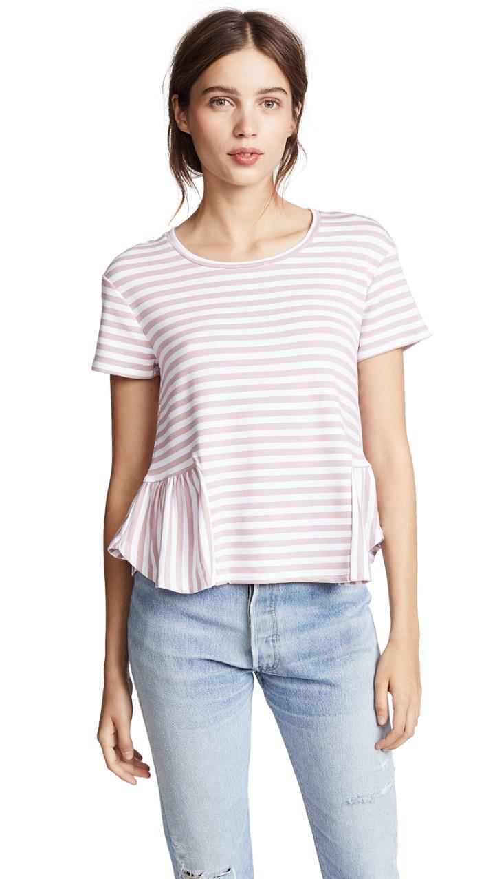 Three Dots Cape Cod Striped Top