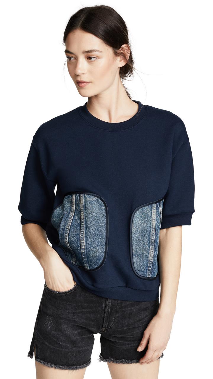 Harvey Faircloth Sweatshirt With Denim Pockets